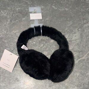 LC Lauren Conrad Plush Black Earmuffs